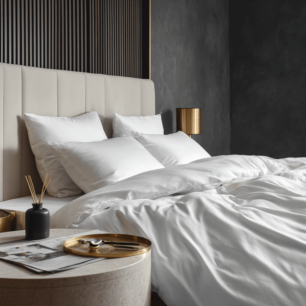 Copripiumino in Bamboo | Bianco in bamboo organico 300TC - 200x200 | Looniva