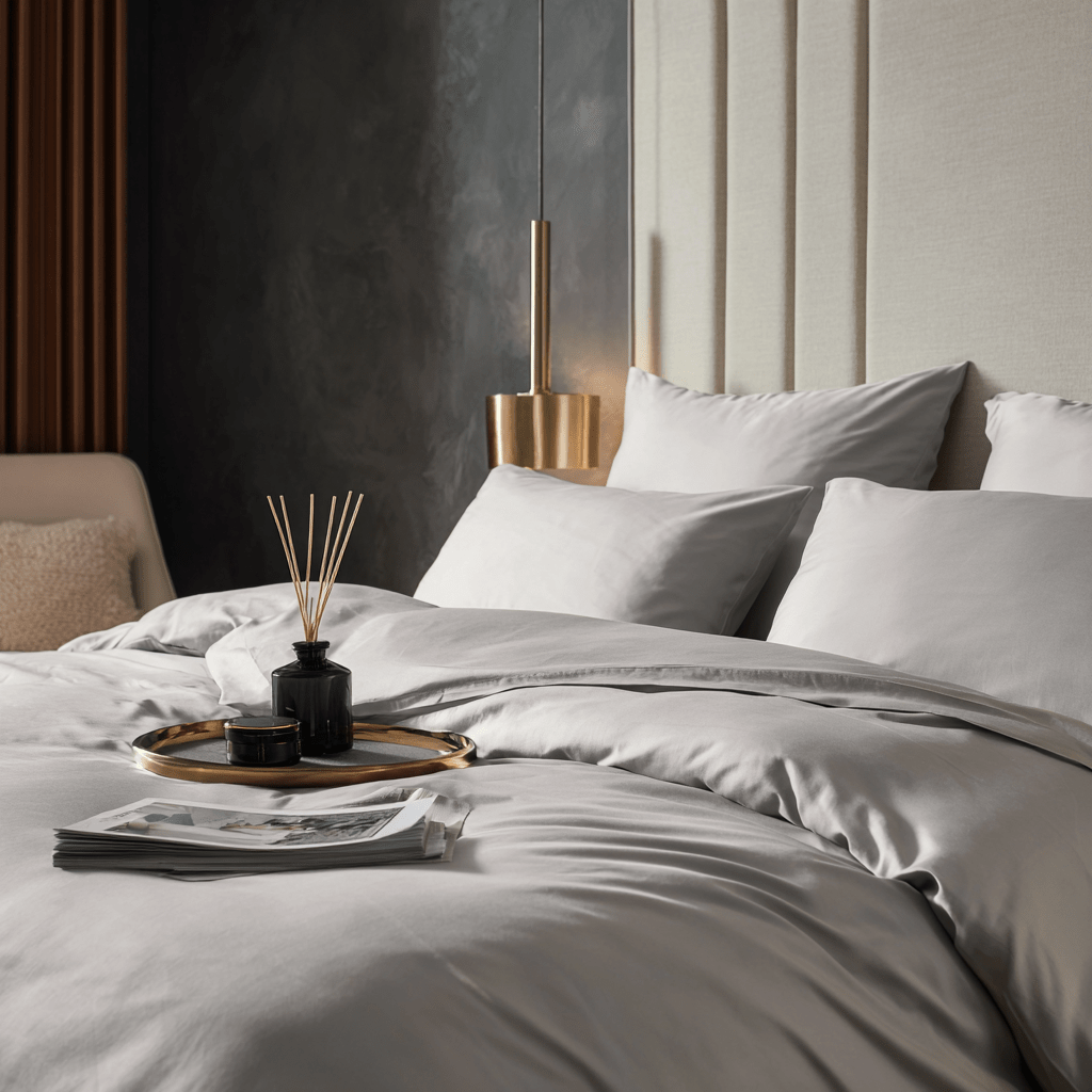 Copripiumino in Bamboo | Grigio chiaro in bamboo organico 300TC - 155x200 | Looniva