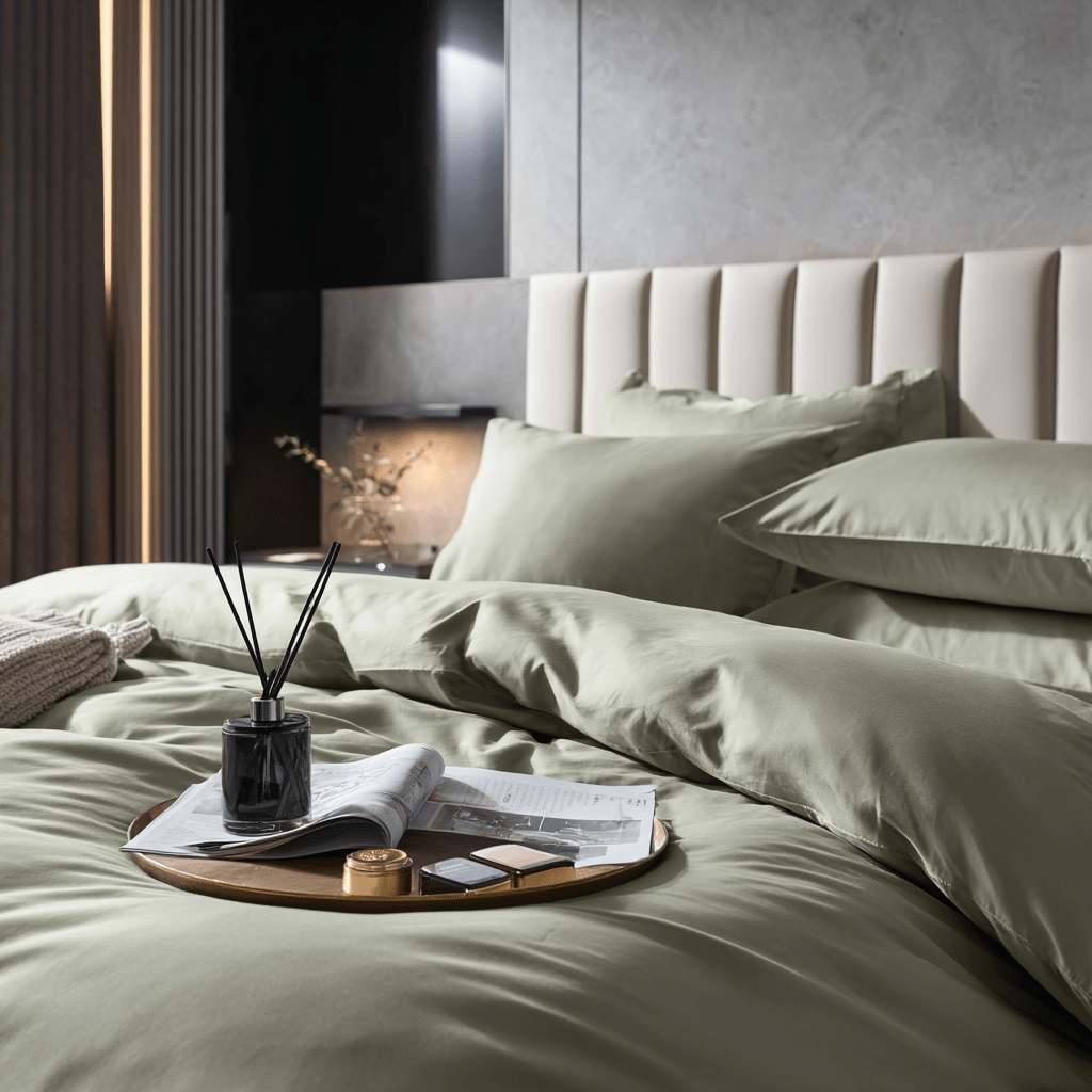 Copripiumino in Bamboo | Salvia in bamboo organico 300TC - 155x200 | Looniva