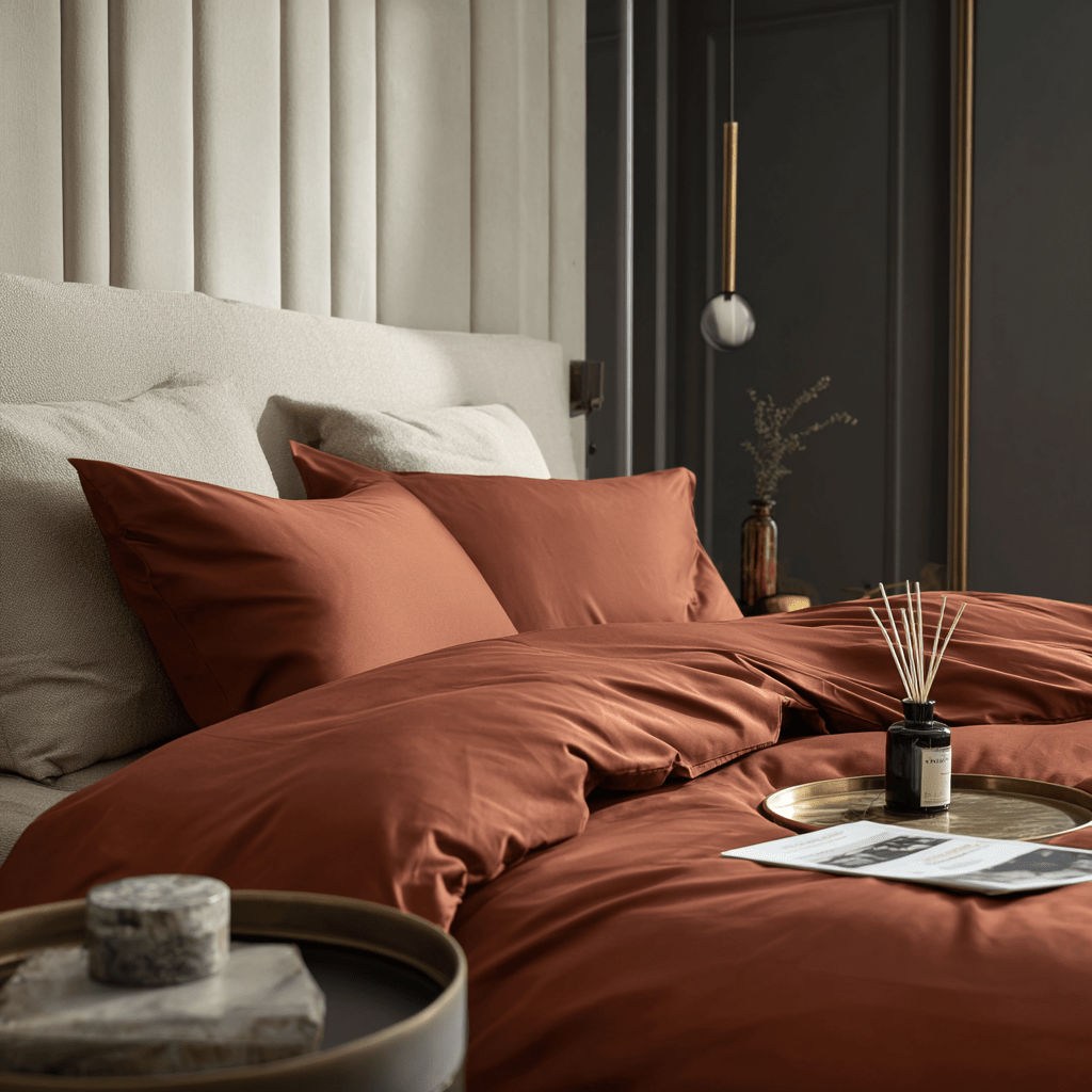Copripiumino in Bamboo | Terracotta in viscosa di bamboo 300TC - 200x200 | Looniva