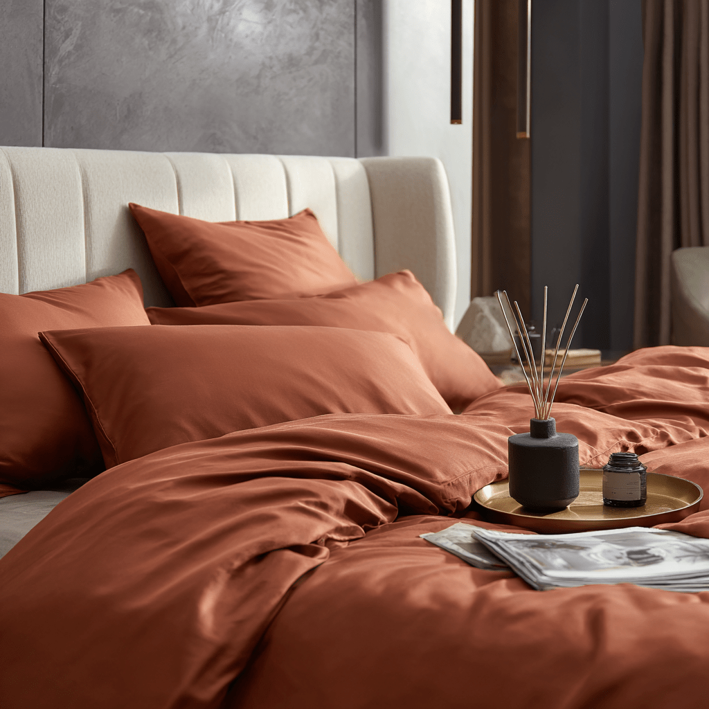 Copripiumino in Bamboo | Terracotta in viscosa di bamboo 300TC - 255x200 | Looniva
