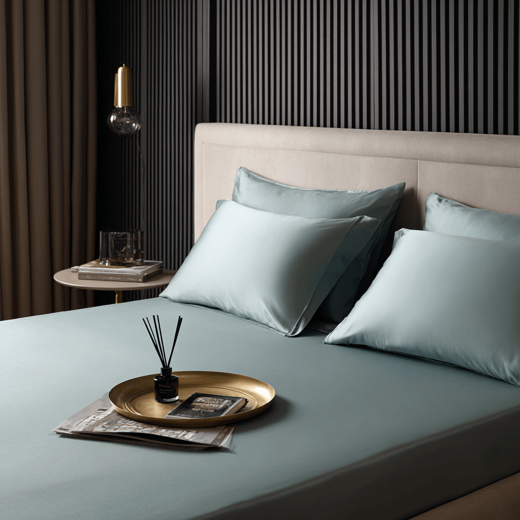 Federe in Bamboo | Azzurro in bamboo organico 300TC - 50x75 | Looniva