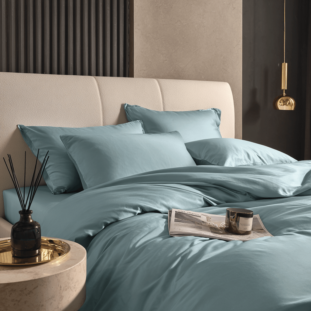 Federe in Bamboo | Azzurro in bamboo organico 300TC  - 50x75 | Looniva