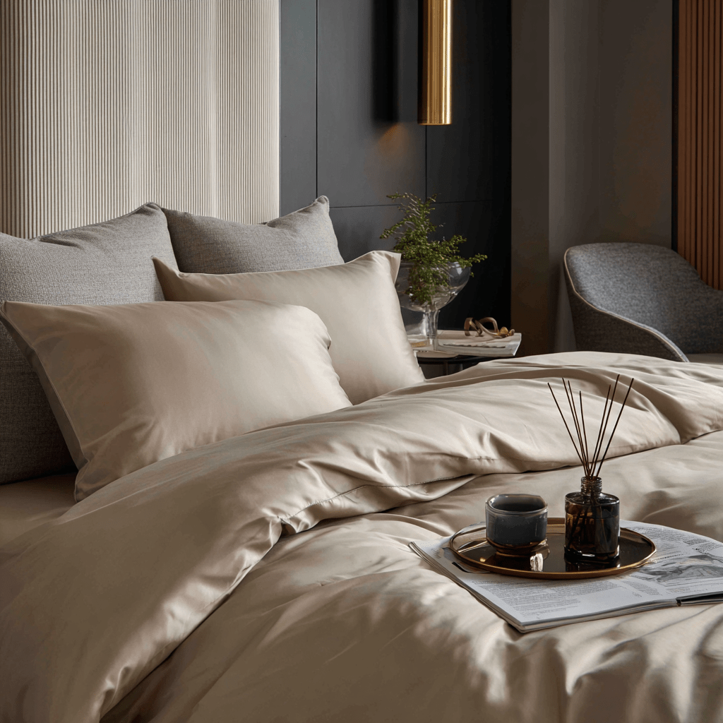 Federe in Bamboo | Beige in bamboo organico 300TC - 50x75 | Looniva