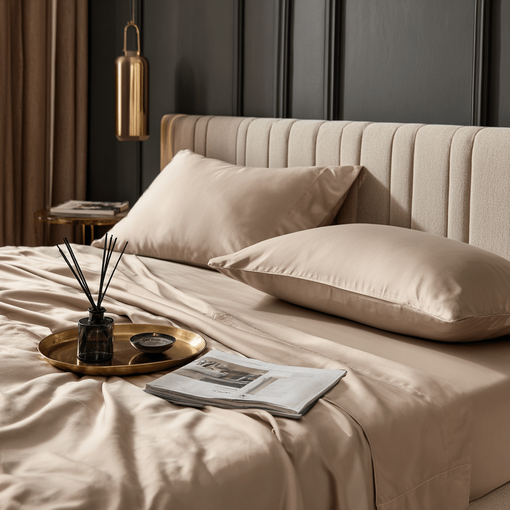 Lenzuolo piano in Bamboo | Beige in bamboo organico 300TC - 160x290 | Looniva