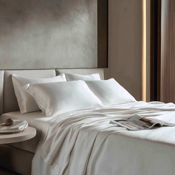Drap plat en bambou | Blanc