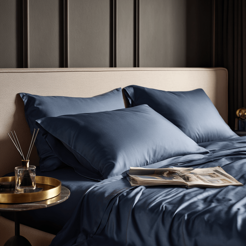 Lenzuolo Piano in Bamboo | Blu Navy in bamboo organico 300TC - 160x290 | Looniva