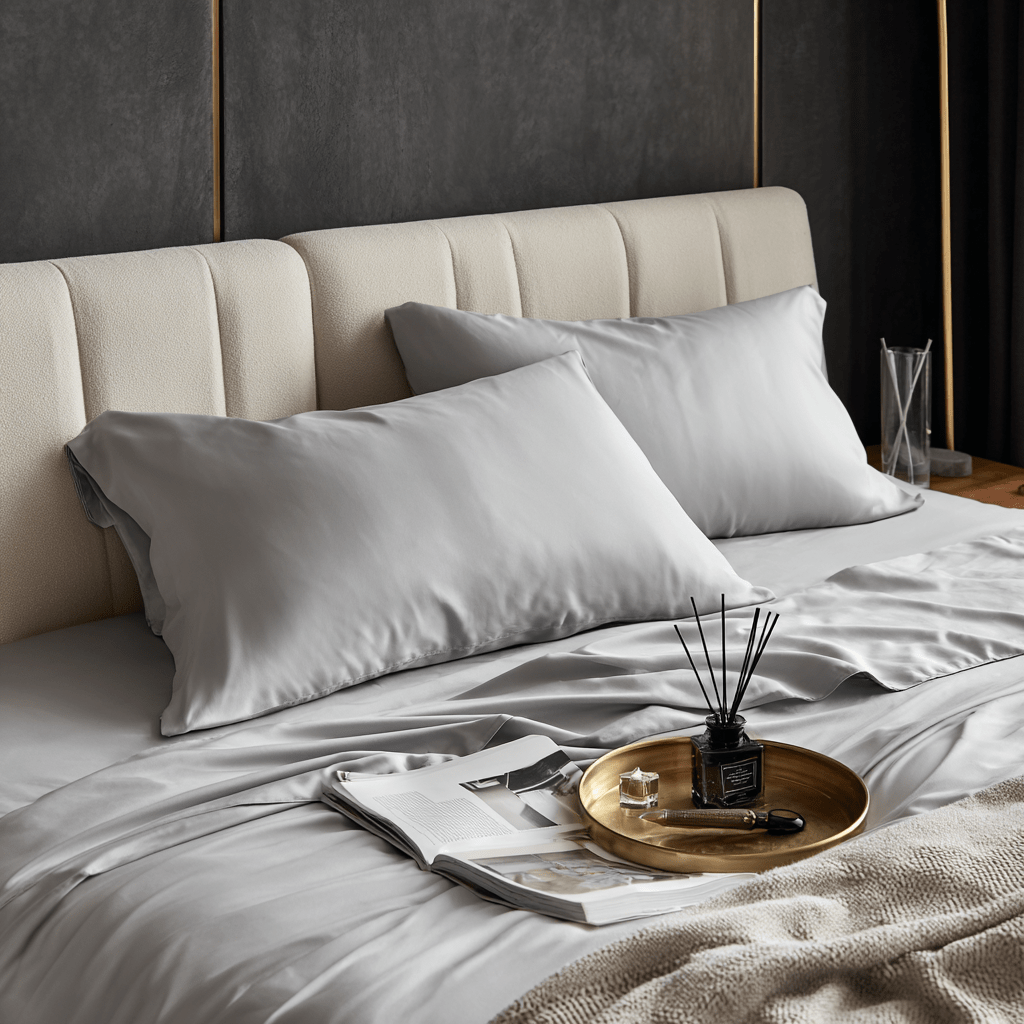 Lenzuolo piano in Bamboo | Grigio Chiaro in bamboo organico 300TC - 190x290 | Looniva