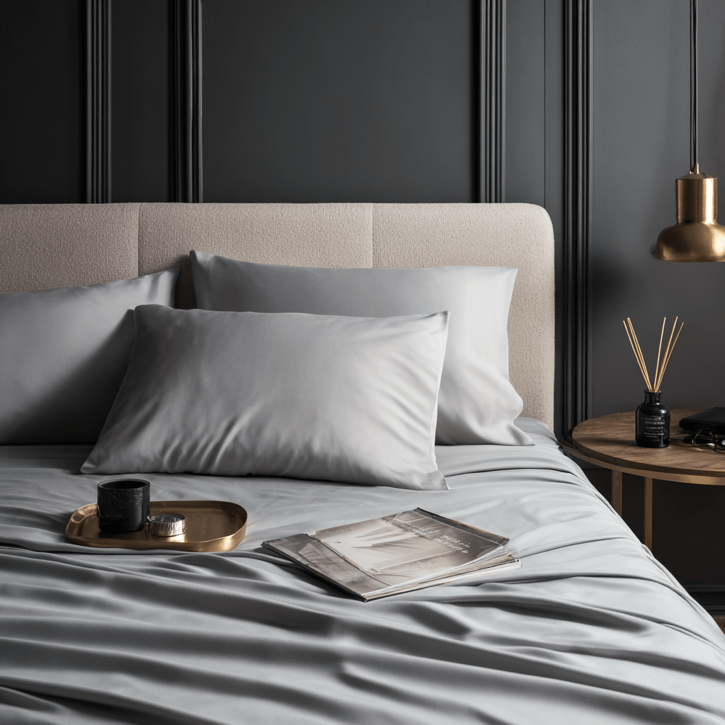 Lenzuolo piano in Bamboo | Grigio Chiaro in bamboo organico 300TC - 160x290 | Looniva