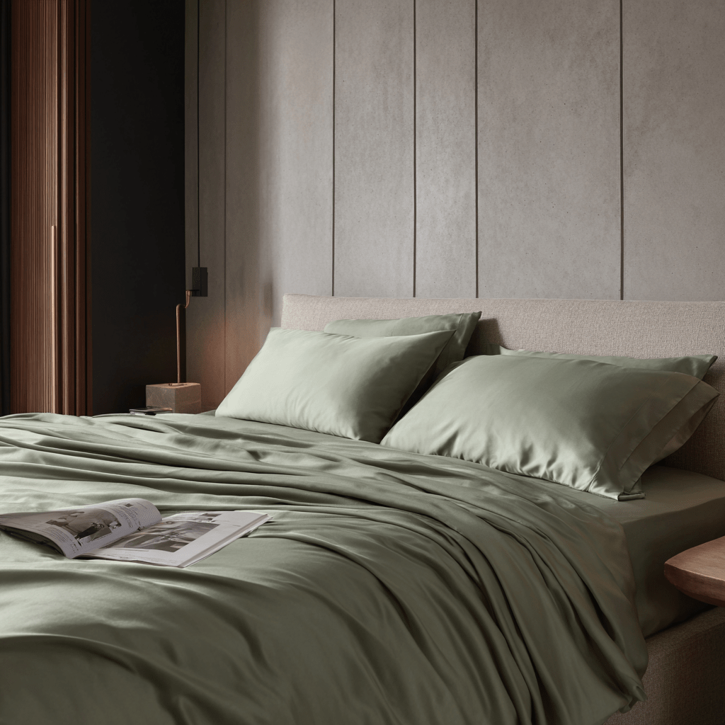 Lenzuolo piano in Bamboo | Salvia in viscosa di bamboo 300TC - 260x290 | Looniva