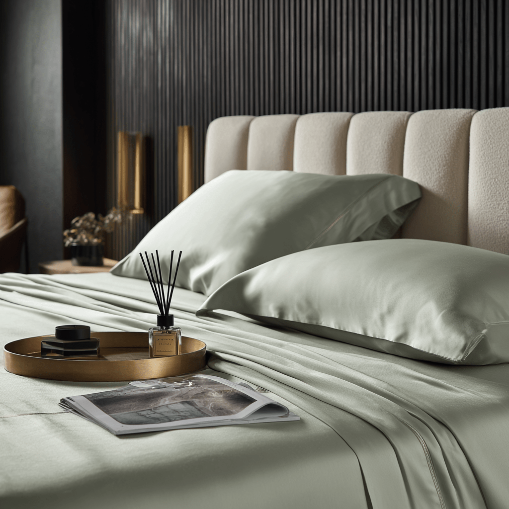 Lenzuolo piano in Bamboo | Salvia in bamboo organico 300TC - 160x290 | Looniva