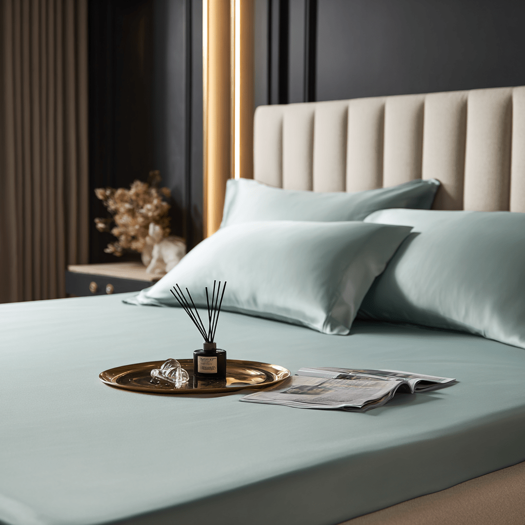 Lenzuolo sotto con angoli in Bamboo | Azzurro in bamboo organico 300TC - 90x200 | Looniva