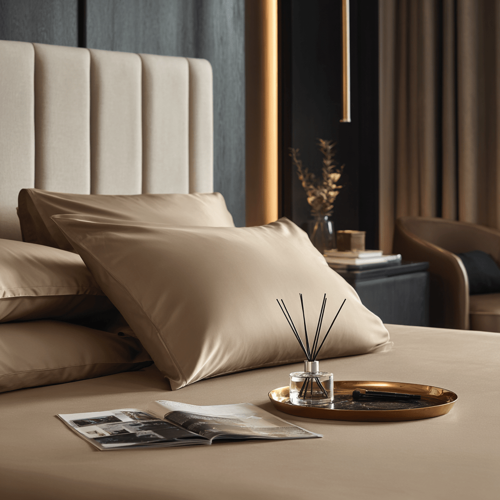 Lenzuolo sotto con angoli in Bamboo | Beige in bamboo organico 300TC - 180x200 | Looniva