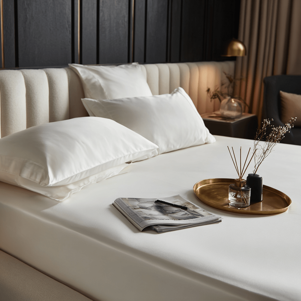 Lenzuolo sotto con angoli in Bamboo | Bianco in bamboo organico 300TC - 90 x 200 | Looniva