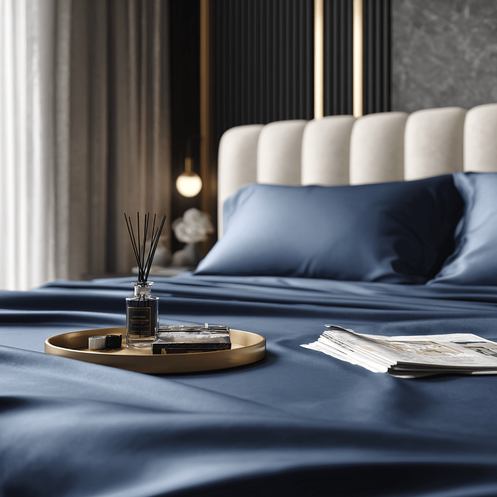 Lenzuolo sotto con angoli in Bamboo | Blu Navy in bamboo organico 300TC - 160x200 | Looniva