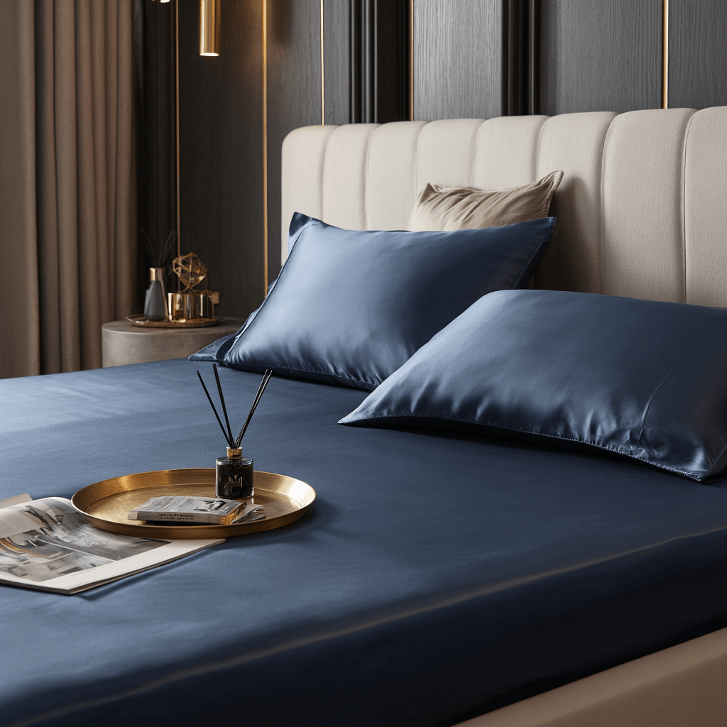 Lenzuolo sotto con angoli in Bamboo | Blu Navy in bamboo organico 300TC - 120x200 | Looniva