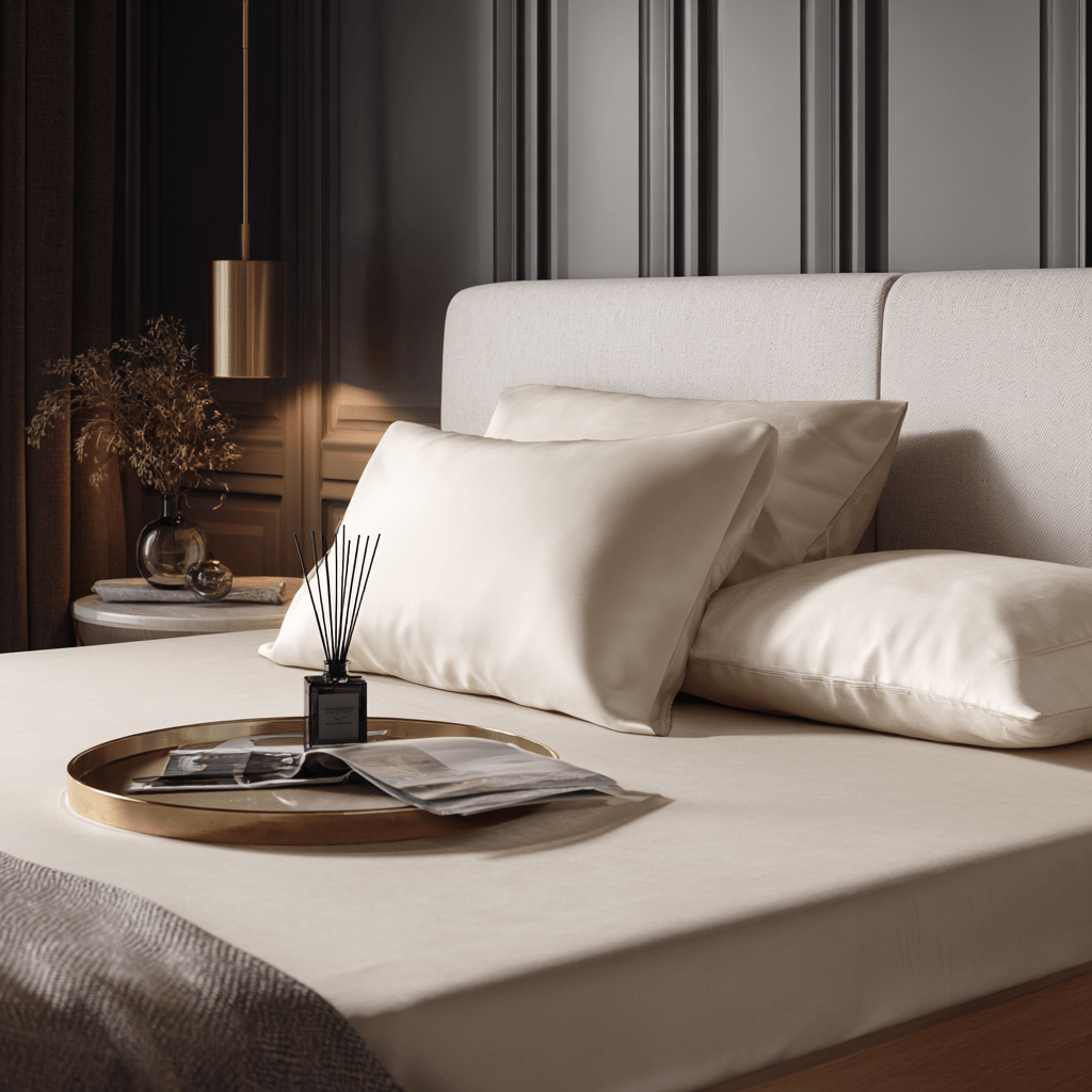 Lenzuolo sotto con angoli in Bamboo | Crema in bamboo organico 300TC - 160x200 | Looniva