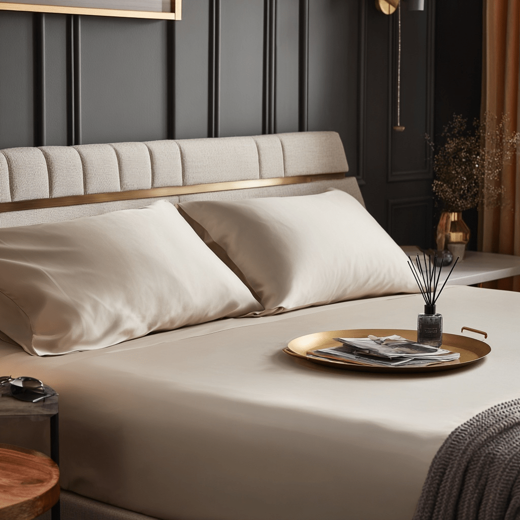 Lenzuolo sotto con angoli in Bamboo | Crema in bamboo organico 300TC - 90x200 | Looniva