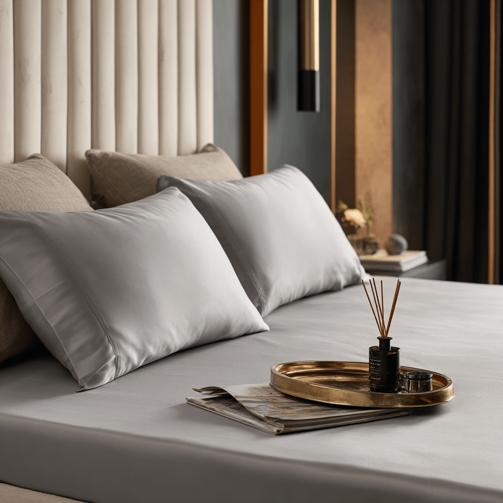 Lenzuolo sotto con angoli in Bamboo | Grigio Chiaro in bamboo organico 300TC - 160x200 | Looniva