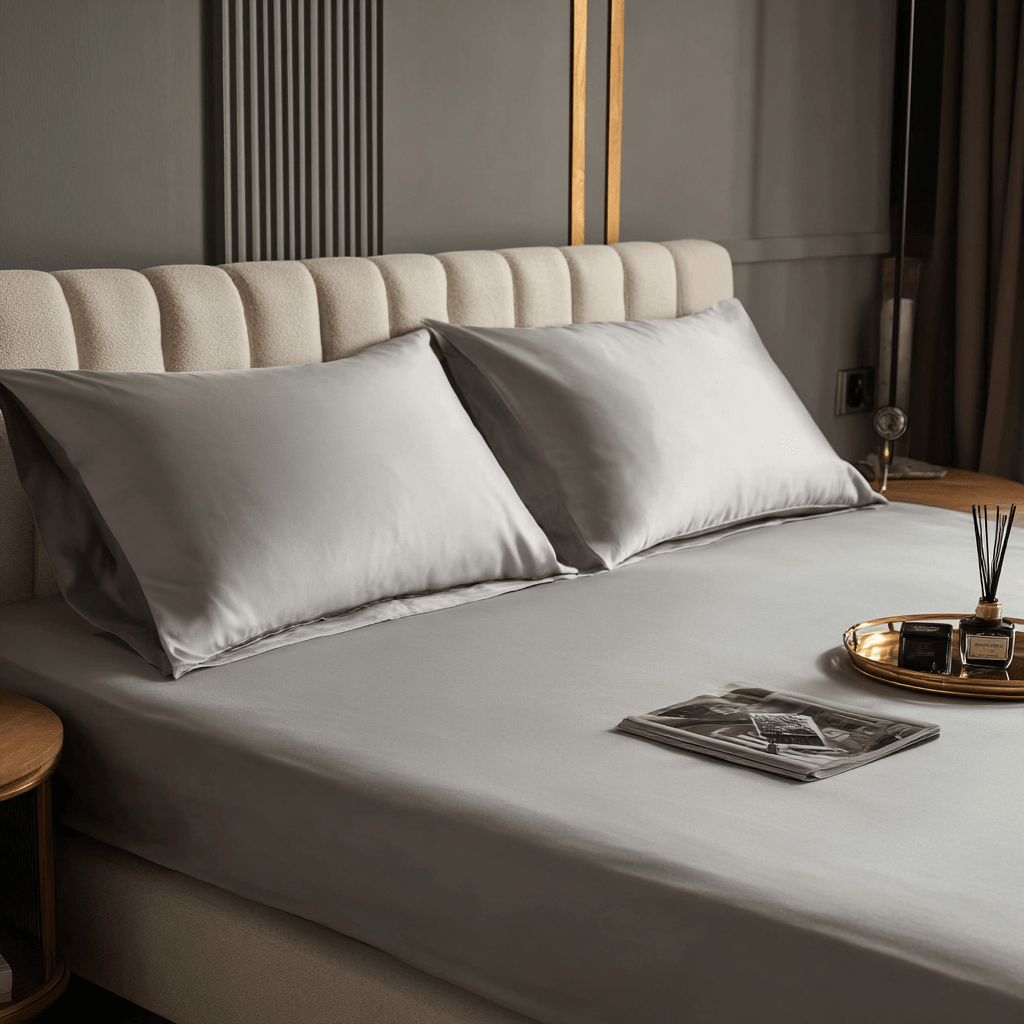 Lenzuolo sotto con angoli in Bamboo | Grigio Chiaro in bamboo organico 300TC - 90x200 | Looniva