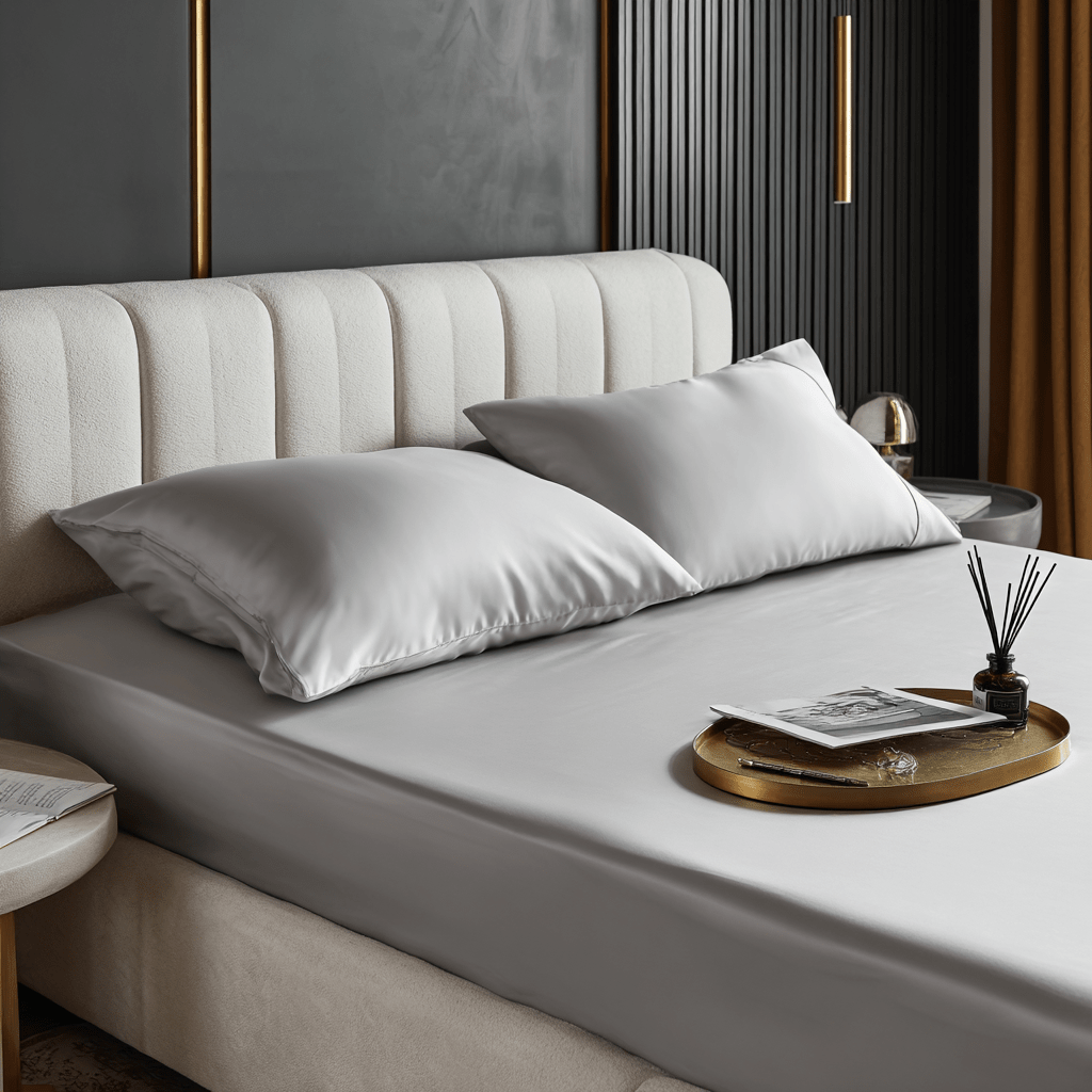 Lenzuolo sotto con angoli in Bamboo | Grigio Chiaro in bamboo organico 300TC - 180x200 | Looniva