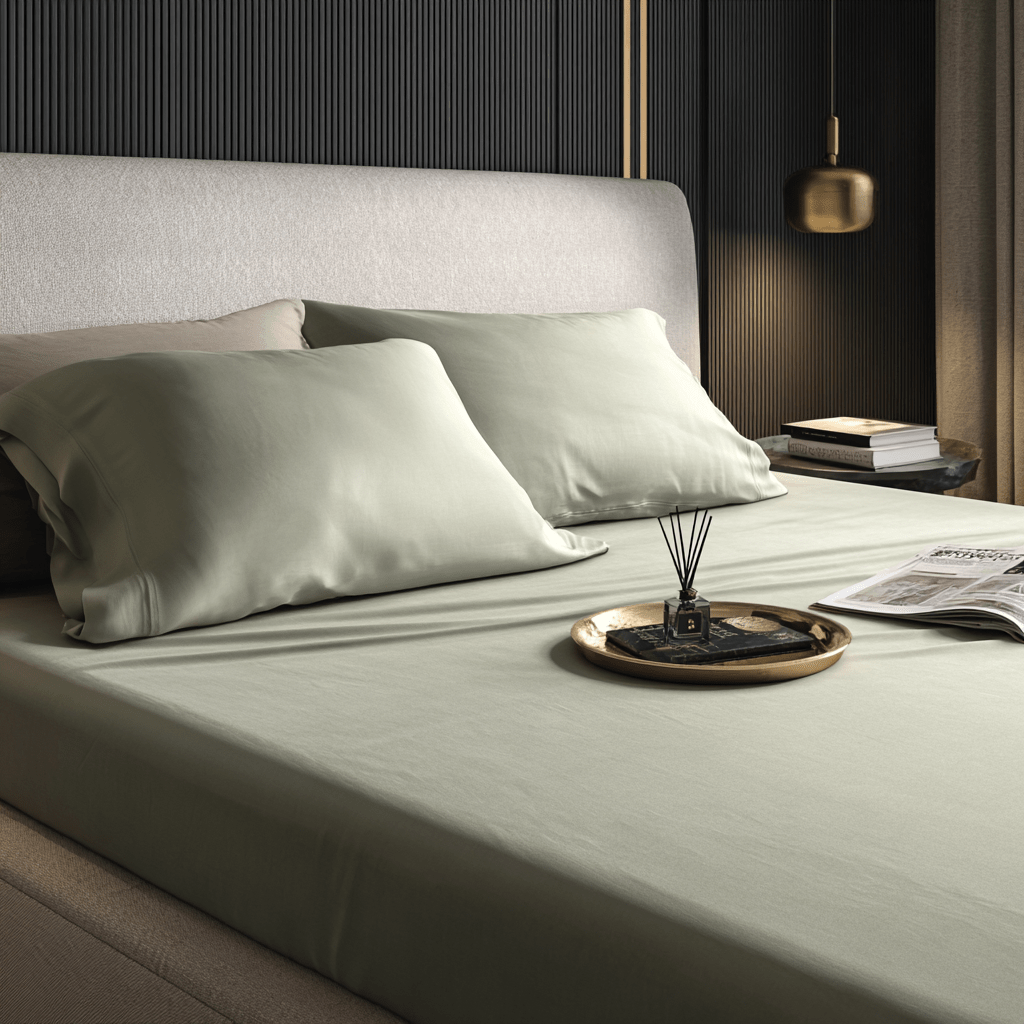 Lenzuolo sotto con angoli in Bamboo | Salvia in bamboo organico 300TC - 90x200 | Looniva