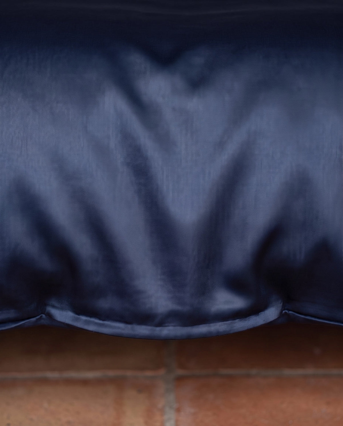 Copripiumino in viscosa di bambù, bordo del lato corto con zip nascosta | Blu navy
