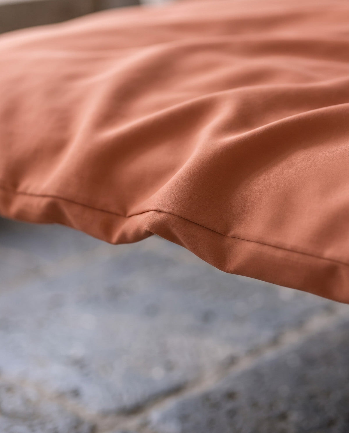 Copripiumino in viscosa di bambù, bordo del lato corto con zip nascosta | Terracotta