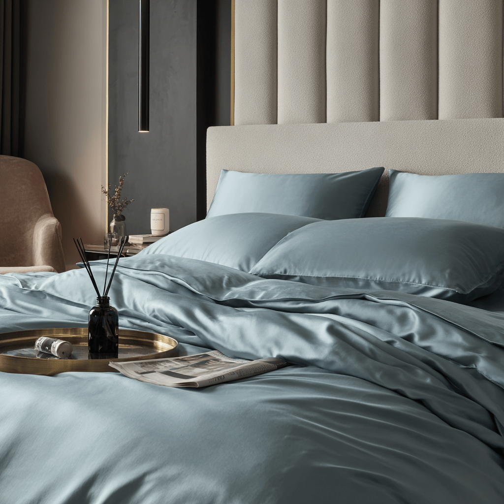 Set Full Experience in bamboo organico 300TC - Azzurro | Looniva